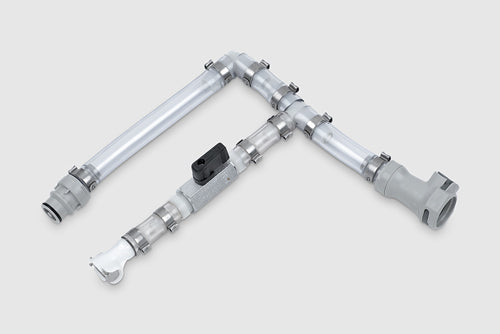 Clear medical tubing with clamps and high altitude adapter
