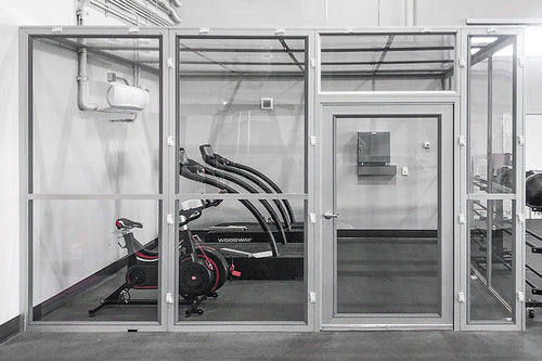 Modular altitude chamber with workout equipment inside
